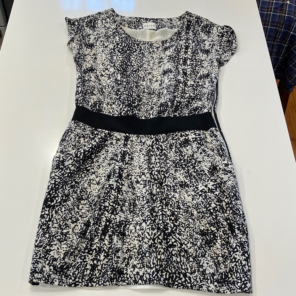 Reiss Black and White Midi Dress